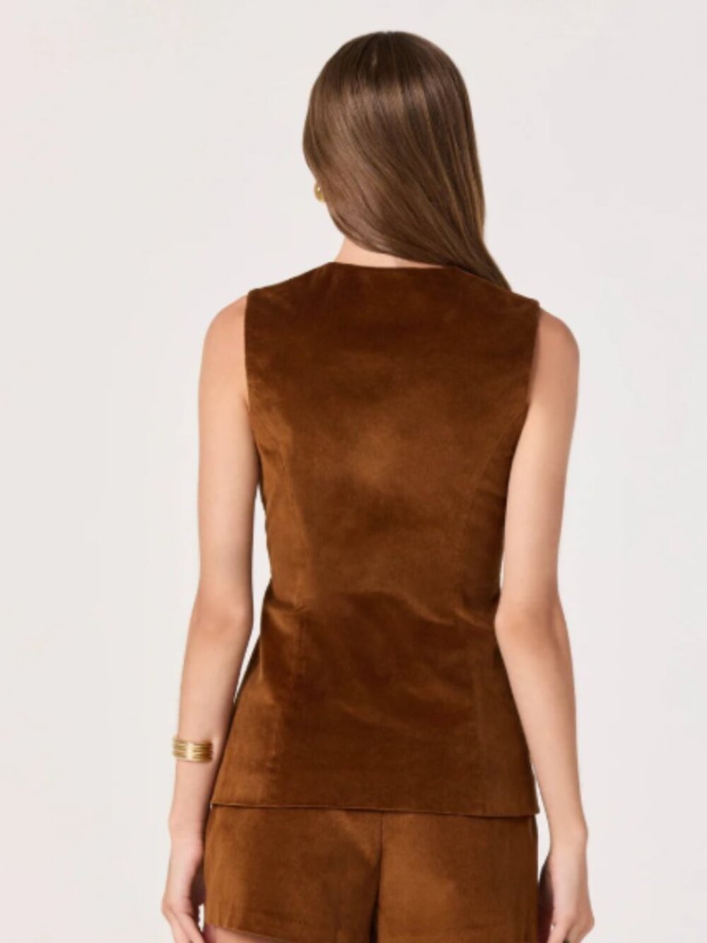ASTR the Label - Corduroy Button Front Vest and High-Rise Corduroy Shorts - Picture 2 of 10